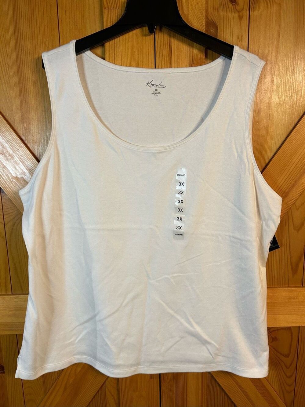 Kim Rogers Women 3XL Solid White Sleeveless Tank Top Shirt nwt (0160)